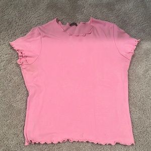 brandy melville pink ruffle top